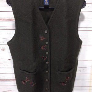 Chelsea Cambell Button Front Vest Wool Ducks Med